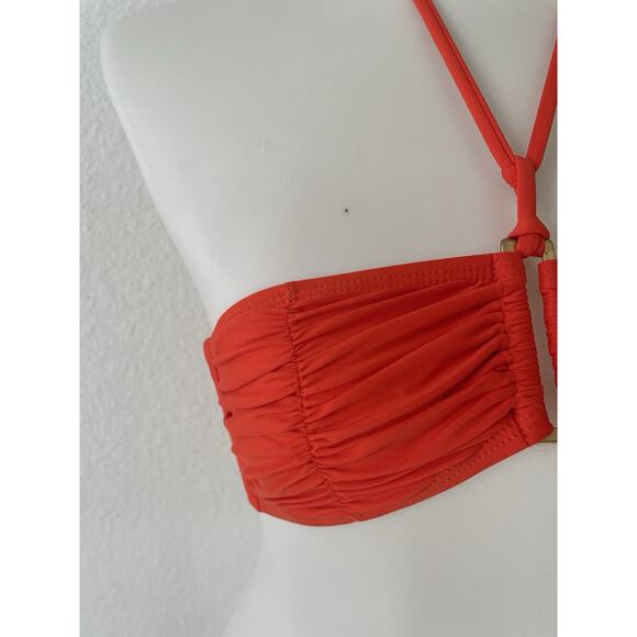 L*Space Swim Bandeau Bikini Top Halter Orange Swimwear - Picture 8 of 8